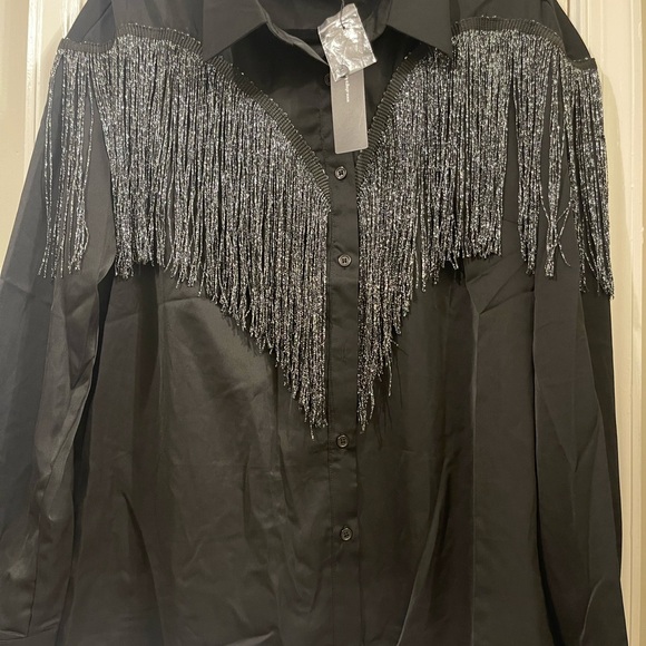 Allegra K fringe blouse. NWT - Picture 2 of 2